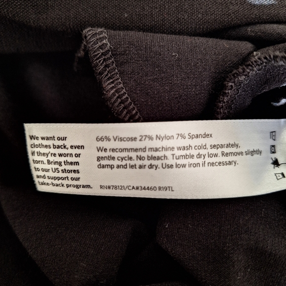 Eileen Fisher Solid Black Viscose Knit Round Neck Dress with Pockets Small S - Picture 9 of 10